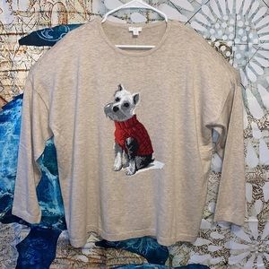 J. Jill Weston The Dog Terrier Knit Sweater New